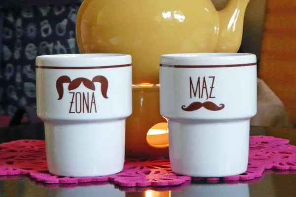 Hitem ostatnich miesięcy są kubki ślubne Mąż i Żona