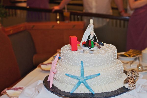 Tort weselny nawiązujący do motywu przewodniego wesela